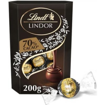 Lindt Bonboniéra Lindor pralinky Hořká čokoláda 70% 200 g – Hledejceny.cz
