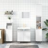 Koupelnový nábytek Nábytek XL 3dílný set koupelnových skříněk lesklý bílý kompozitní dřevo