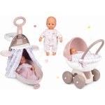 Smoby Prebaľovací vozík pre bábiku Baby Nurse s postieľkou+bábika+kočík Baby Nurse hlboký 220316-2 – Zboží Dáma