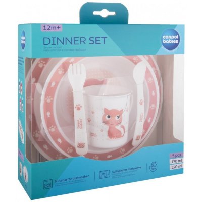 Canpol Babies 4/401 Plastová sada nádobí do mikrovlnky Kočička – Zboží Dáma