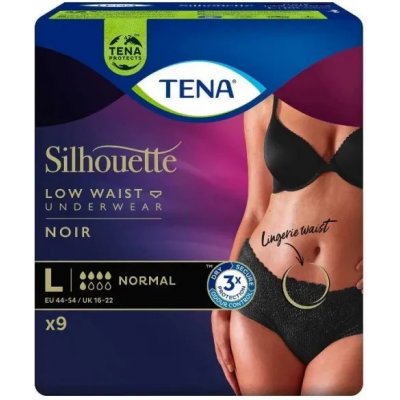 Tena Silhouette Normal Low Waist Noir L 9 ks