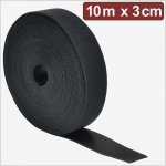 Quadrios 24CA308 pásek se suchým zipem, ke spojování, háčková a flaušová část, (d x š) 10 m x 3 cm, černá, 10 m – Hledejceny.cz