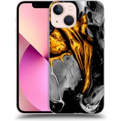 Pouzdro Picasee silikonové Apple iPhone 13 mini - Black Gold čiré