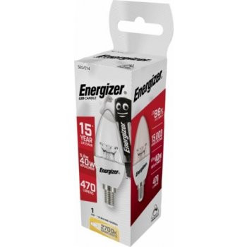 Energizer LED žárovka svíčka 6,2W Eq 40W E14 S8855 čirá Stmívatelná Teplá bílá