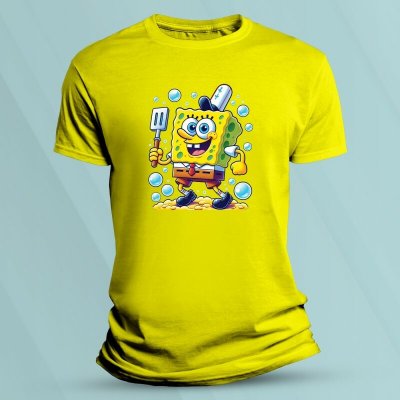 Sandratex Bavlněné dětské tričko SpongeBob kuchař Žlutá – Hledejceny.cz