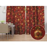 Biante bavlna závěs Sandra SA-809 Vánoční ozdoby na vínově červeném 150x170 cm – Hledejceny.cz
