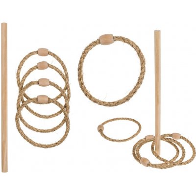Hra na házení kroužků, včetně 1 dřevěné tyče a 4 kroužků – Zboží Mobilmania