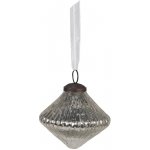 Clayre & Eef Stříbrná vánoční ozdoba baňka - Ø 9*9 cm – Hledejceny.cz
