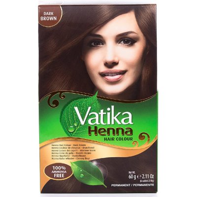 Dabur Vatika Henna tmavě hnědá barva Dark Brown 6 x 10 g