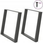 Omaxi 314628 Nohy k jídelnímu stolu ve tvaru U 2 ks antracitové 90 x 72-73 cm ocel – Hledejceny.cz