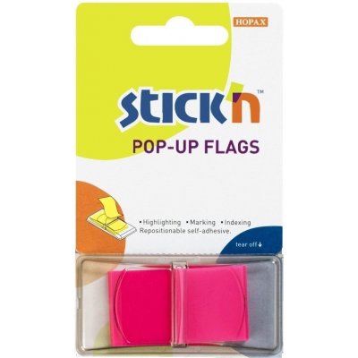 Záložka samolepicí Z Stick'n Hopax, 45x25 mm, plastová, růžová, 50 ks – Hledejceny.cz