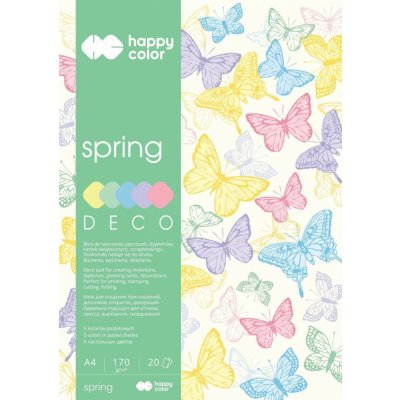 Happy Color Blok Deco Spring A4 170g 20 listů 5 barev HA 3817 2030 110