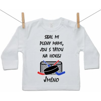 Boodyy Tričko s dlouhým rukávem Jdu s tátou na hokej – Zboží Dáma