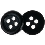 Knoflíky Žirovnice Knoflík 1,5 cm černý 4 dírky 307022, sada 6 ks – Hledejceny.cz