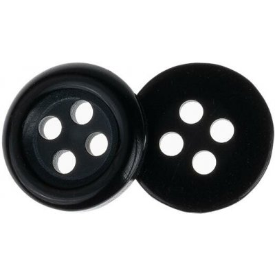 Knoflíky Žirovnice Knoflík 1,5 cm černý 4 dírky 307022, sada 6 ks – Hledejceny.cz