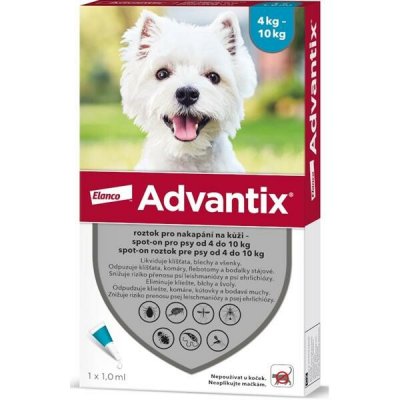 Advantix S.O. pes 4-10kg a.u.v. modrozelený sol 1 x 1 ml – Zboží Dáma
