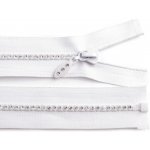 Kostěný zip No 4 délka 50 cm se štrasovými kamínky - bílá – Zboží Mobilmania