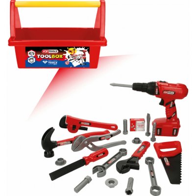 KS Tools dětská sada nářadí aku šroubovák kladivo pila klíče 19 dílů v přepravce – Zboží Dáma