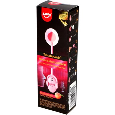 Amos Tasty Sounds hudební lízátko s možností nahrávání, s příchutí broskve 16 g – – Hledejceny.cz