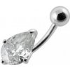 Piercing Šperky4U stříbrný piercing do pupíku kapka BP01010-C