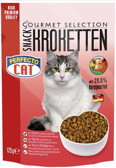 Perfecto Cat Kroketten snack 20,5 % hovězí 125 g