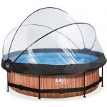 Exit Toys Frame s kartušovou filtrací s kopulí 300 x 76cm Dřevo – Sleviste.cz