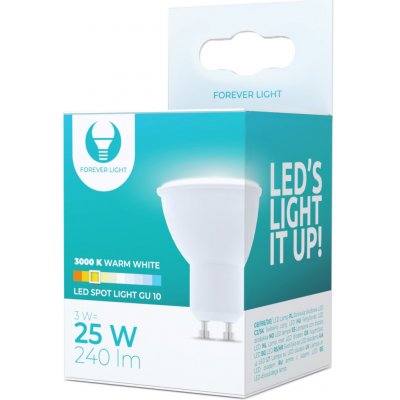 Forever Light TelForceOne LED žárovka GU10, 3W 240-250lm , Studená bílá