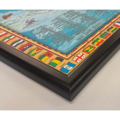 Excart Maps Dětská mapa světa - nástěnná mapa 138 x 98 cm Varianta: mapa v dřevěném rámu, Provedení: Aquarelle černý – Zboží Mobilmania