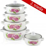 Tidal TD 8879 Smaltované hrnce KVĚTY se skleněnou poklicí 10 ks – Zboží Dáma