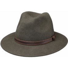 Fiebig since 1903 Cestovní klobouk vlněný olivový s koženou stuhou širák