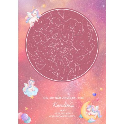 Dětská hvězdná mapa narození – Zboží Mobilmania