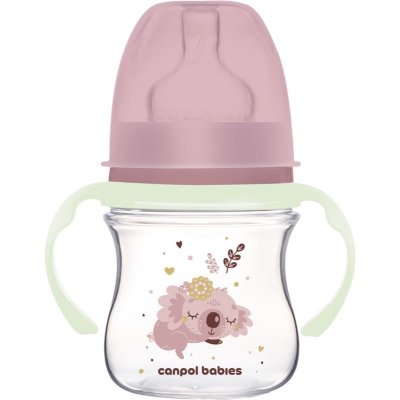 Canpol Babies EasyStart Lahvička Antikoliková 35/236_pin Sleepy Koala růžová 120ml – Zboží Dáma