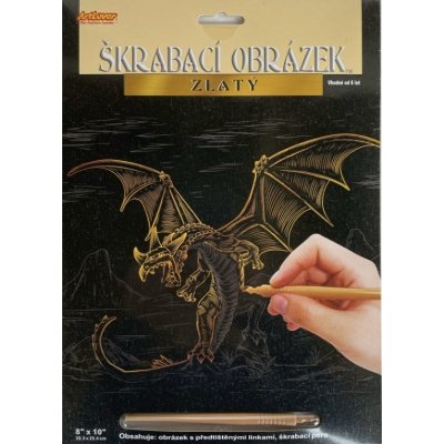 ArtLover Škrabací obrázek zlatý Drak – Zboží Mobilmania