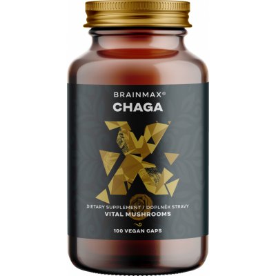 BrainMax Chaga extrakt, 50 % polysacharidů a 20 % beta-1,3/1,6 D-glukanů, 500 mg, 100 rostlinných kapslí – Zbozi.Blesk.cz