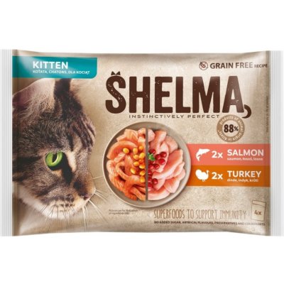 Shelma Kitten losos a krůta 4 x 85 g – Zbozi.Blesk.cz