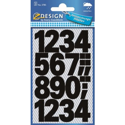 Avery Zweckform 3785 Samolepicí číslice, fólie, 25 mm, 48 ks, černé – Zboží Dáma
