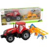 Auta, bagry, technika Lean Toys Červený traktor s hrablovým třecím pohonem