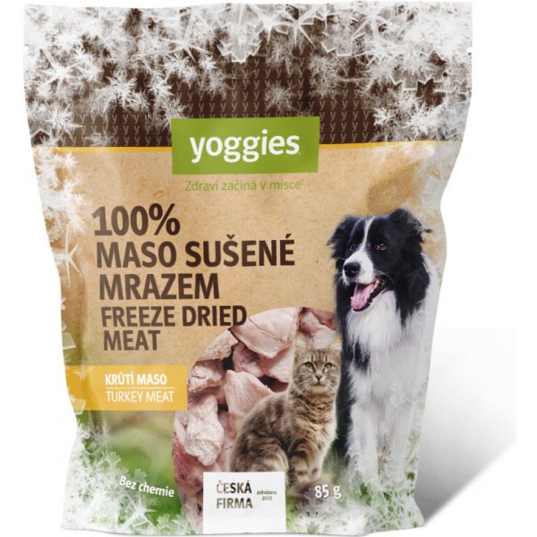 Pamlsek pro psa Yoggies Mrazem sušené lyofilizované krůtí maso 85 g