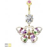Piercingate piercing do pupíku motýlek PBV00581 čirá – Sleviste.cz