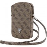 Guess PU 4G Triangle Logo Wallet Phone Bag Zipper hnědé – Zboží Živě