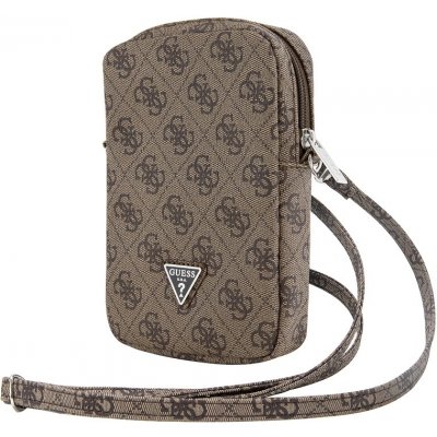 Guess PU 4G Triangle Logo Wallet Phone Bag Zipper hnědé – Zboží Živě