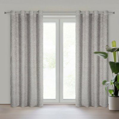 Hotový závěs TIFFANY stříbrný - na průchodkách – Hledejceny.cz