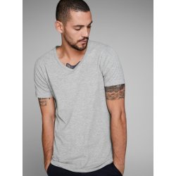 Jack & Jones Světle žíhané basic tričko Basic šedé