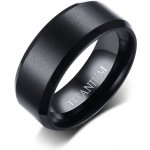 Steel Edge Černý pánský titanový prsten SETR022 – Zboží Mobilmania