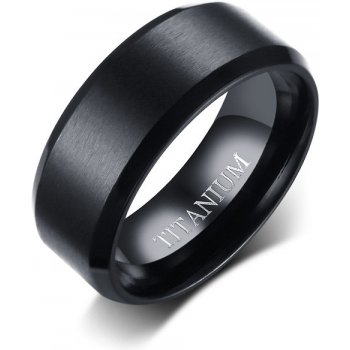 Steel Edge Černý pánský titanový prsten SETR022