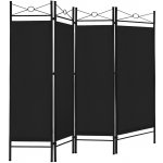 Wideshop Čtyřkřídlý Paraván černý 180 x 163 cm – Zbozi.Blesk.cz