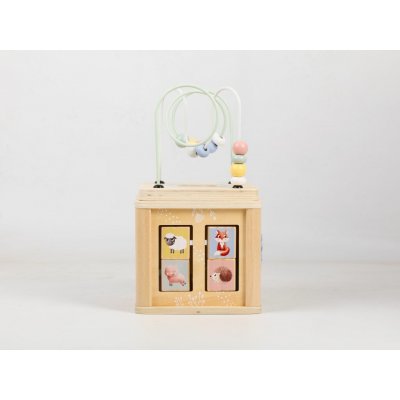 eliNeli Dřevěná kostka s aktivitami Zvířátka, 29 cm – Sleviste.cz