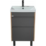 NJÖRD Lagom Skříňka s umyvadlem 50LA dvojzásuvková, 52 × 88/72 × 40 cm, dřevo/grafit 020450LA – Zboží Dáma