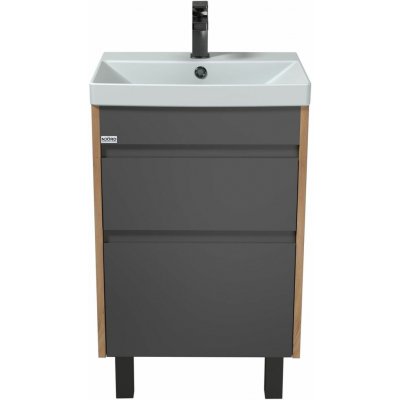 NJÖRD Lagom Skříňka s umyvadlem 50LA dvojzásuvková, 52 × 88/72 × 40 cm, dřevo/grafit 020450LA – Zboží Dáma
