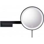 Zvětšovací kosmetické zrcátko 5x Linea s LED podsvícením nástěnné černé – Zboží Dáma